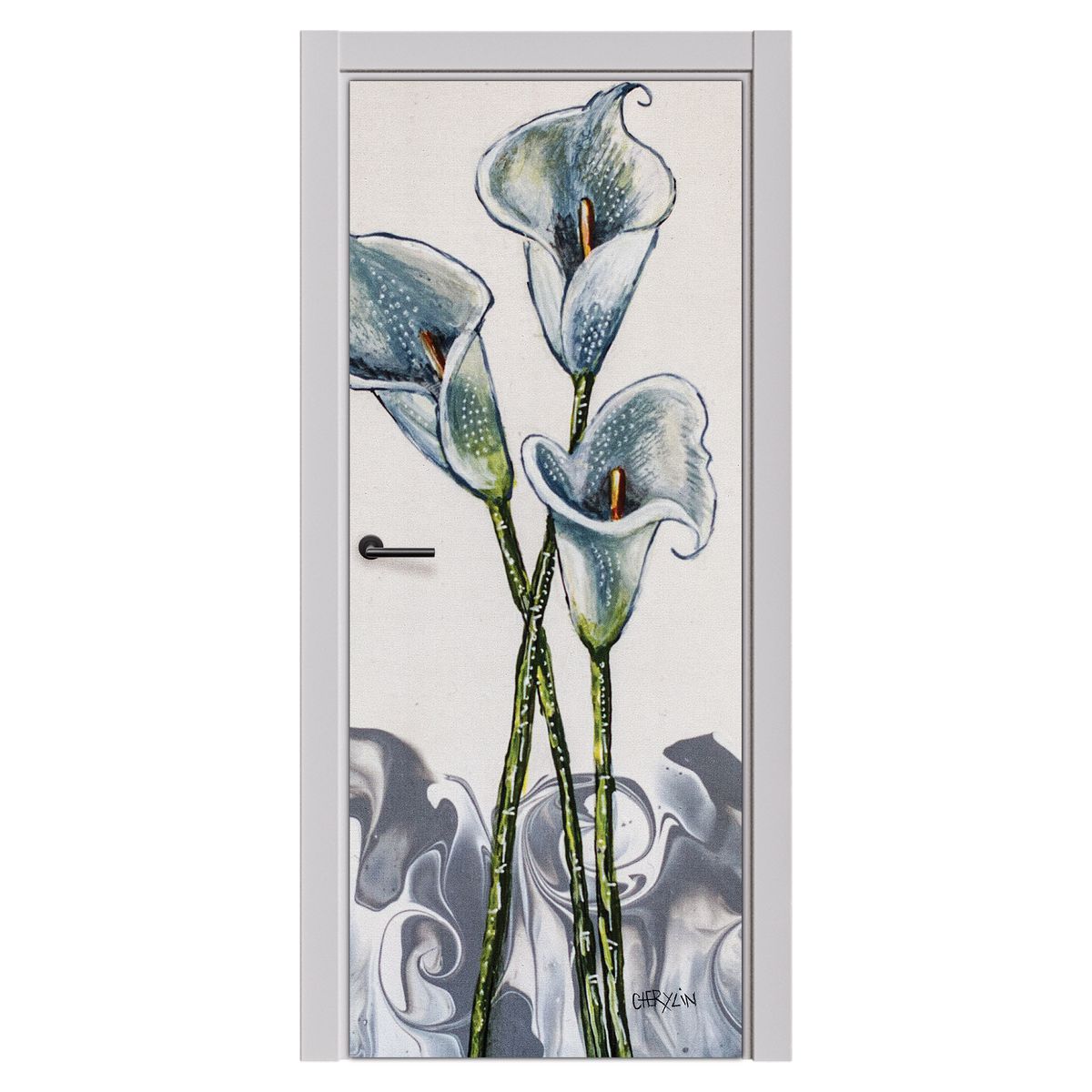 Decoupage - Arum Lily By Cherylin Louw Door